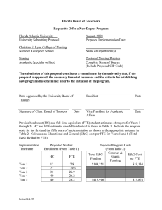 Florida Board of Governors  Request to Offer a New Degree Program