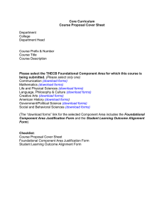 Core Curriculum Course Proposal Cover Sheet