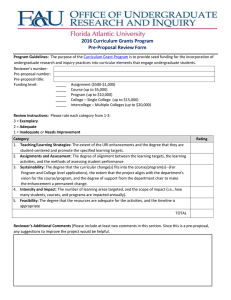 2016 Curriculum Grants Program Pre-Proposal Review Form
