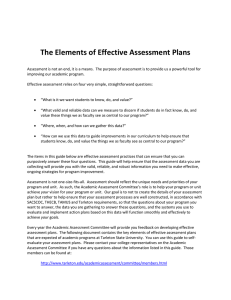 The Elements of Effective Assessment Plans