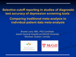 Selective cutoff reporting in studies of diagnostic Comparing traditional meta-analysis to