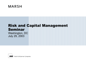 Risk and Capital Management Seminar Washington, DC July 29, 2003