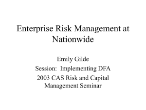 Enterprise Risk Management at Nationwide Emily Gilde Session:  Implementing DFA