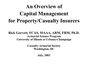 An Overview of Capital Management for Property/Casualty Insurers