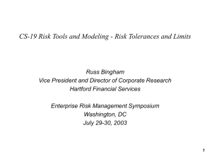 CS-19 Risk Tools and Modeling - Risk Tolerances and Limits