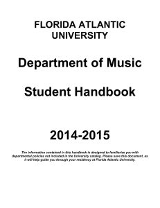 Department of Music Student Handbook 2014-2015