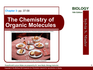 The Chemistry of Organic Molecules Sylv ia