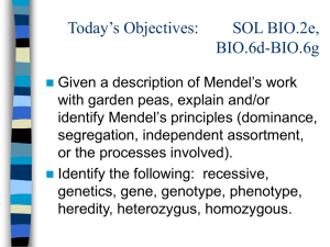 Today’s Objectives:        SOL... BIO.6d-BIO.6g
