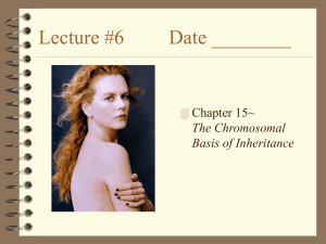 Lecture #6 Date ________ Chapter 15~ The Chromosomal