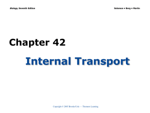 Internal Transport Chapter 42 Biology, Copyright © 2005 Brooks/Cole — Thomson Learning