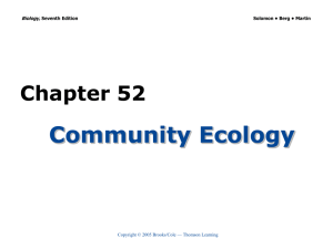 Community Ecology Chapter 52 Biology, Copyright © 2005 Brooks/Cole — Thomson Learning