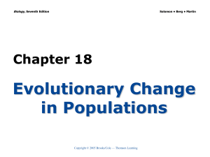 Evolutionary Change in Populations Chapter 18 Biology,