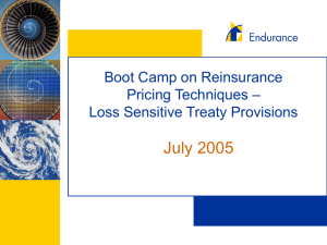 July 2005 Boot Camp on Reinsurance – Pricing Techniques