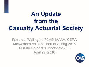 An Update from the Casualty Actuarial Society