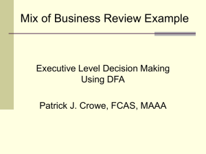 Mix of Business Review Example Executive Level Decision Making Using DFA