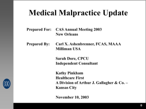 Medical Malpractice Update