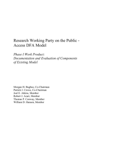 Research Working Party on the Public - Access DFA Model