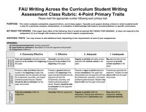 FAU Writing Across the Curriculum Student Writing