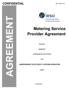 AGREEMENT Metering Service Provider Agreement