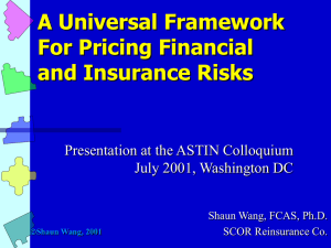 A Universal Framework For Pricing Financial and Insurance Risks