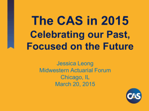 The CAS in 2015  Celebrating our Past, Focused on the Future