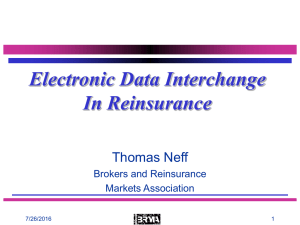 Electronic Data Interchange In Reinsurance Thomas Neff Brokers and Reinsurance