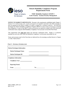 Ontario Reliability Compliance Program Requirements Form  NERC Reliability Standard: CIP-007-3