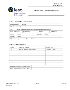 Market Rule Amendment Proposal – P 1