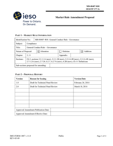 Market Rule Amendment Proposal – P 1