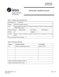 Market Rule Amendment Proposal – P 1