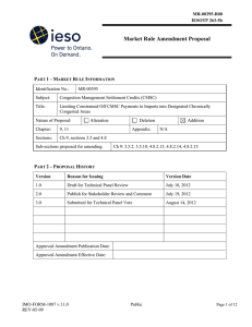 Market Rule Amendment Proposal – P 1