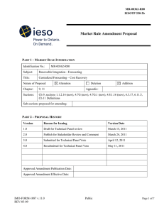 Market Rule Amendment Proposal – P 1