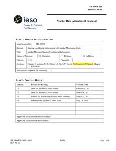 Market Rule Amendment Proposal – P 1