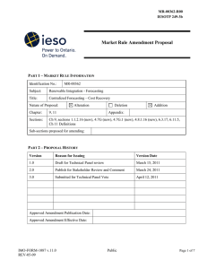 Market Rule Amendment Proposal – P 1