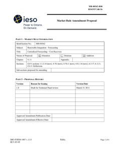 Market Rule Amendment Proposal – P 1