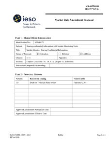 Market Rule Amendment Proposal – P 1