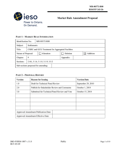 Market Rule Amendment Proposal – P 1