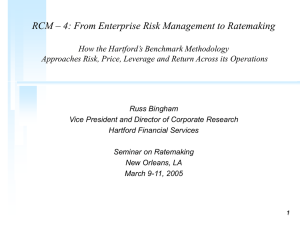 RCM – 4: From Enterprise Risk Management to Ratemaking