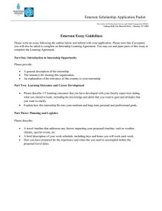 Emerson Scholarship Application Packet Emerson Essay Guidelines