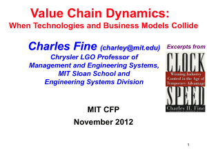 Value Chain Dynamics: Charles Fine When Technologies and Business Models Collide