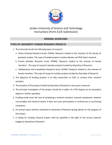 Jordan University of Science and Technology Instructions (Form A1/E-Submission) GENERAL GUIDELINES