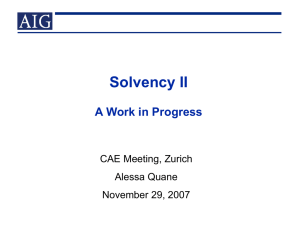 Solvency II A Work in Progress CAE Meeting, Zurich Alessa Quane