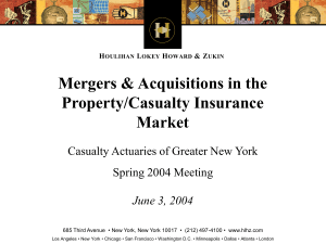 Mergers &amp; Acquisitions in the Property/Casualty Insurance Market