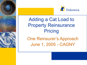 Adding a Cat Load to Property Reinsurance Pricing One Reinsurer’s Approach