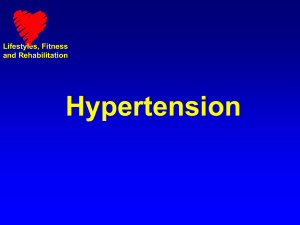 Hypertension Lifestyles, Fitness and Rehabilitation