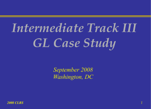 Intermediate Track III GL Case Study September 2008 Washington, DC