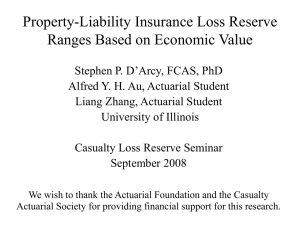 Property-Liability Insurance Loss Reserve Ranges Based on Economic Value