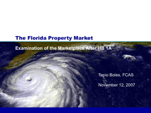 The Florida Property Market Examination of the Marketplace After HB 1A