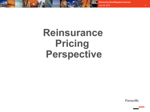 Reinsurance Pricing Perspective Reinsuring Small/Regional Insurers