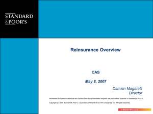 Reinsurance Overview Damien Magarelli Director CAS